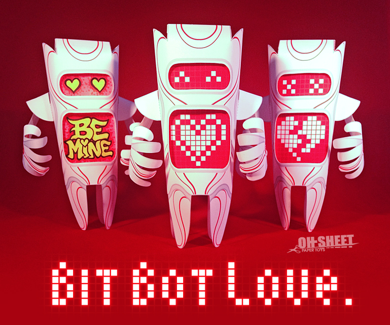 Bit Bot Love, Valentine's Day Paper Robot