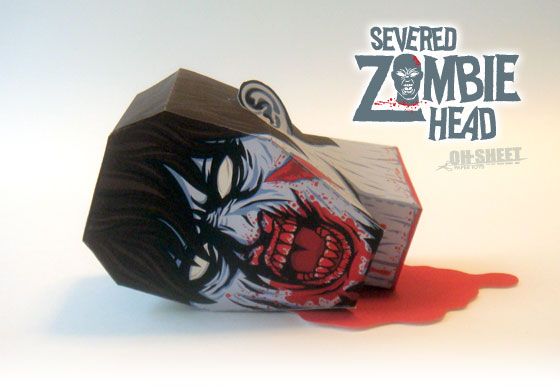 Severed Zombie Head Paper Toy